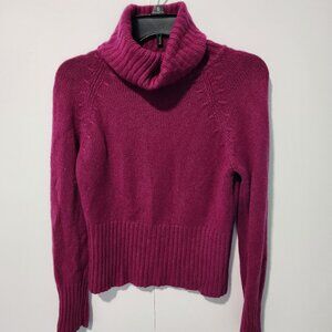 Ann Taylor Raspberry Luxurious CASHMERE Long Sleeve Turtleneck Sweater - Medium